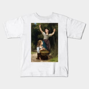 Recolte de Noisettes by William-Adolphe Bouguereau Kids T-Shirt